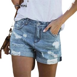 Women's Shorts Summer Denim Casual Fashion Loose Hole Jeans With Pockets Cool Women Street Booty 2024