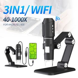 Portable Handheld Microscopes 1000X USB Digital Microscope Camera Super HD Endoscope Camera With Stand For Adults Kids