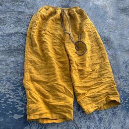 Women's Pants Johnature Women Vintage Linen Wide Leg Elastic Waist 2024 Spring Solid Colour Belt Chinese Style Long