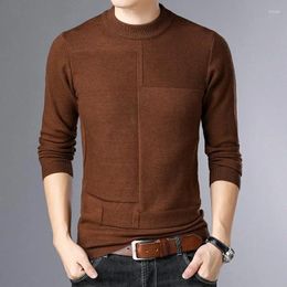 Men's Sweaters Top Quality Brand Knit Pullover Crew Neck Sweater Autum Winter Solid Color Simple Casual Men Jumper Fashion Clothing 2024