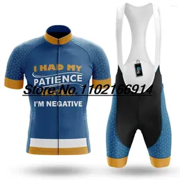 Racing Sets 2024 Mens Blue Cycling Clothing Set Funny Negative Tested MTB Maillot Fashion Summer Road Bike Shirts Suit Kits