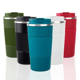 380 Ml 510 Stainless Steel Coffee Cups LeakProof NonSlip Thermal Mug Car Vacuum Water Bottle for Travel Coffeeware Teaware 240514