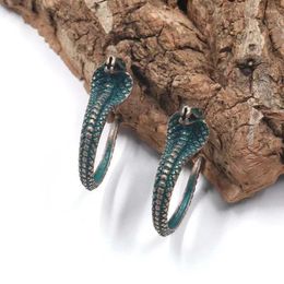 Stud Earrings 2024 Cute Women Jeweler Gothic Accessories Realistic Distressed Snake-Shaped Punk Korean Fashion Mujer