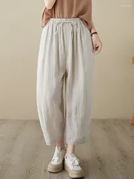 Women's Pants Women Casual Harem Arrival 2024 Summer Vintage Style Solid Color Loose Comfortable Female Ankle-length B2621