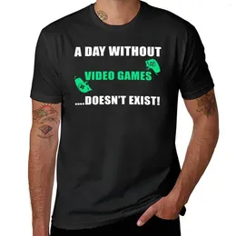 Men's Polos A Day Without Video Games Dosen't Exist Gaming Gamer Gifts T-shirt Kawaii Clothes Short Sleeve Tee Mens Graphic T-shirts Hip Hop