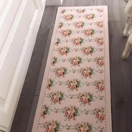 Carpets Pink Rose Print Carpet Single Yoga Mat Bedroom Living Room Decorative Small Rugs Bathroom Non-slip Floor Mats French Rug