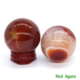 40MM Crystal Ball Globe Natural Stone Reiki Healing Home Decor Massage Quartz Jade Agate Chakra Mineral Specimen Gift Wholesale