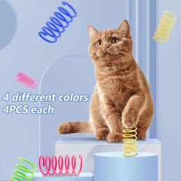 Pet Toys Colorful Cat Coil Toy Durable Plastic Spiral Spring Cat Toy Interactive Toy Creative Activity for Cats Hunting Exercise