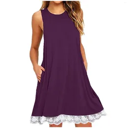 Casual Dresses Summer Dress Women's Elegant Blouse Plain Teenager Basic Clothing Tunic