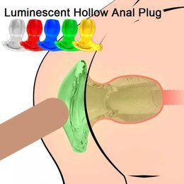 Other Health Beauty Items Illuminated Anal Plug Hollow Butt Plug Products for Couple Flirting Prostate Massage Anal Dilator Stimulator Enema Q240521