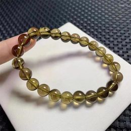 Link Bracelets 8MM Natural Libya Citrine Bracelet Women Fashion Charm Crystal Healing Energy Gemstone Yoga Jewellery Gift 1PCS