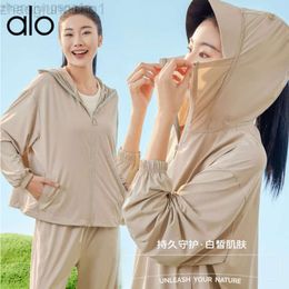Desginer Aloe Yoga Legging Pant Summer Upf50+ice Silk Sunscreen Clothing for Womens Outdoor Original Yarn Ice Feel Sunshade Coat Uv Protection
