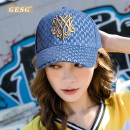 Baseball cap female brand classic blue cap tide female new 2023 web celebrity street hipster hat N3