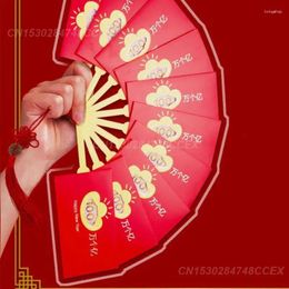 Decorative Figurines Red Envelopes Fan Shape Creative Gift Bag Pocket 2024 Money Pockets Chinese Spring Festival Hongbao Wish Lucky Year