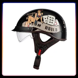 Motorcycle Helmets Retro Helmet Vintage Half Face Ultralight Safety Hard Hat Low Profile Bicycle For Men Women Moto Unisex