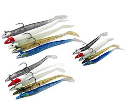 New Arrived 10cm 10g Glow Eel Soft Lure Wobbler Artificial Bait Silicone Sea Bass pike Rockfish Grouper Carp Fishing Lead Jig Head8738657