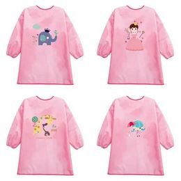 Bibs Burp Cloths Childrens waterproof long sleeved aprons childrens painting art aprons smoking aprons learning education interesting painting aprons d240522