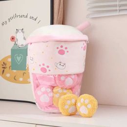 Plush Dolls Plush Pudding Bag Filled Cat Claw Toy Animal Bubble Tea Candy Bag Christmas and Birthday Gift H240521 E4IJ