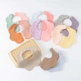 Bibs Burp Cloths 6-layer pure cotton baby bib Gauze Petal baby feeding bib thickened baby Saliva towel soft Burp cloth newborn baby bib d240522