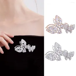 Brooches Elegant Butterflies Shape Women Brooch Shiny Rhinestones Inlaid Pin Suit Collar Shawl Cardigan Badge Jewelry Accessories