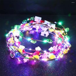 Hair Accessories Seaside For Bride Bridesmaid LED Light Birthday Party Vacation Wreath Headband Flower Crowns Glowing Beach