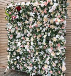 Customized 3D Effects Mix Plant Flower Wall Mats Artificial Florals Rose Panel For Yoga Shop Decoration13691630