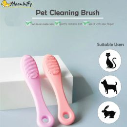 Dog Cat Cleaning Supplies Soft Pet Finger Brush Cats Brush Toothbrush Tear Stains Brush Eye Care Pets Cleaning Grooming Supplies