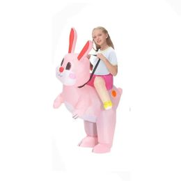 Easter Bunny Costume Set for Adults and Children, Rabbit Inflatable Costume, Role Play, Party Dress, Family Performance