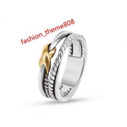 moissanite Ring Twisted rings luxury jewelry designer for men silver plated Vintage Cross X shaped women diamond rings gold jewelly birthday party wholesale