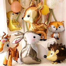 Party Decoration 1Pcs Animal Theme Foil Balloons Deer Squirrel Safari Decor Adult Kids Birthday Supplies Globos