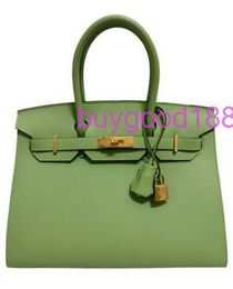 Aa Biriddkkin Delicate Luxury Womens Social Designer Totes Bag Shoulder Bag 30 Criquet Green Leather Gold Hardware Handbag Fashion Womens Bag