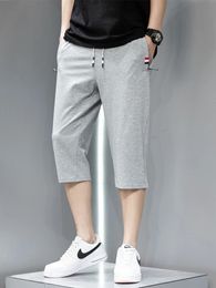 Summer Zipper Pocket Sweatshirt Mens Sweatshirt Short Wool Jogging Pants Mens Solid Cotton Casual Shorts Plus Size 8XL 240521