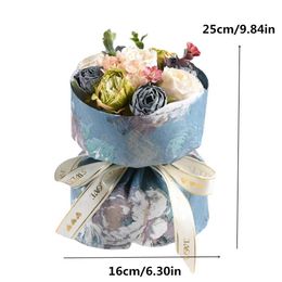 Decorative Objects Figurines Vintage Peony Artificial Preserved Flowers Bouquet Handmade Eternal Gift for Women Mothers Day Anniversary Birthday H240521 MYBV