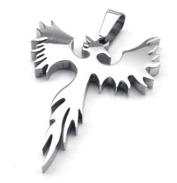 Stainless Steel Phoenix Bird Firebird Pendant Biker Mens Necklace 24 inch Chain2001218