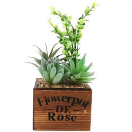 Decorative Flowers Simulated Succulents Plants Artificial Large Bulk Combination Fake Live Wood Potted Indoors