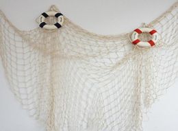 Blinds 100200CM Fishing Nets Cloth Lifebuoy 1PC Mediterranean Style Swim Ring Accessorie Po Props Nautical Decor 3D Sticker Craft2628978