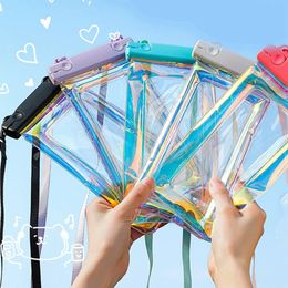 Waterproof Transparent TPU Mobile Phone Pouch Drift Diving Surfing Swimming Bags Cell Phone Case Underwater Dry Bag with Lanyard 50pcs