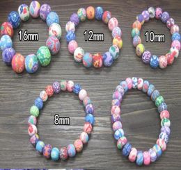 Mixed order 8mm 10mm 12mm 15mm Colourful clay polymer clay bracelets 20pcs Bohemian beaded bracelets Kid039s gift39906703797899