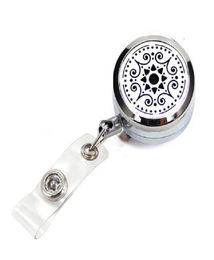 Fashion Sunshine Badge Holder Silver Essential Oil Locket Keychain Name Tag Holder Brooch For 2018 Gifts9211963