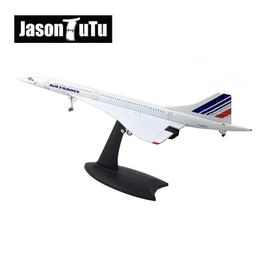 Aircraft Modle JASON TUTU 30cm French Concorde Aeroplane Model Plane Model Aircraft Diecast Metal 1/200 Scale Planes Factory Drop shipping Y240522