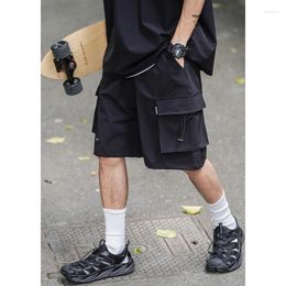 Men's Shorts Japanese Style Tooling Retro Multi-Pocket Trendy Brand Pants Black Loose Sports Casual Large