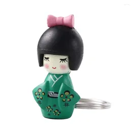 Party Favor 1pcs Mixed Color Japanese Kimono Girl Keychain Cartoon Doll Puppet Key Chain Girls Keyring