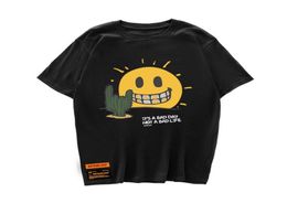 Funny Smile Sun Cactus Print Short Sleeve Tshirts Hip Hop Casual Streetwear t Shirts Tees Hipster Mens Harajuku Tops 2204119565252