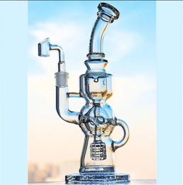 11inchs Big glass Water Bongs Dab Rigs Hookahs Shisha Recycler Bong Smoking Glass Pipe With 14mm banger