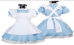 Japanese Selling Fancy Girls Alice In Wonderland Fantasy Blue Light Tone Lolita Maid Outfit Maid Costume Maid Dress6780881