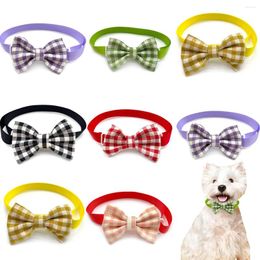 Dog Apparel 50/100Pcs Bow Tie Lattice Style Pet Collar Small Dogs Cat Bowtie Neckties Grooming Accessories For Supplies