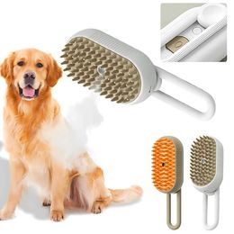 Dog Grooming Steam dog brush electric spray cat hair 3-in-1 steam is used to massage pet beauty remove tangles and loose H240522