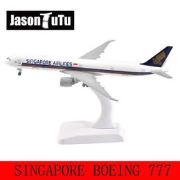 Aircraft Modle JASON TUTU 20cm Singapore Boeing 777 Aeroplane Model Plane Model Aircraft Diecast Metal 1/300 Scale Planes Factory Drop shipping Y240522