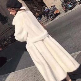 Women's Fur Coat Female Young Environmentally Friendly Mink 2024 One Long Artificial Mao Thickened To Keep Warm.