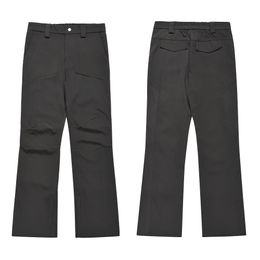 Men's Pants 24ss High Street Pants Zipper Trouers Casual Black